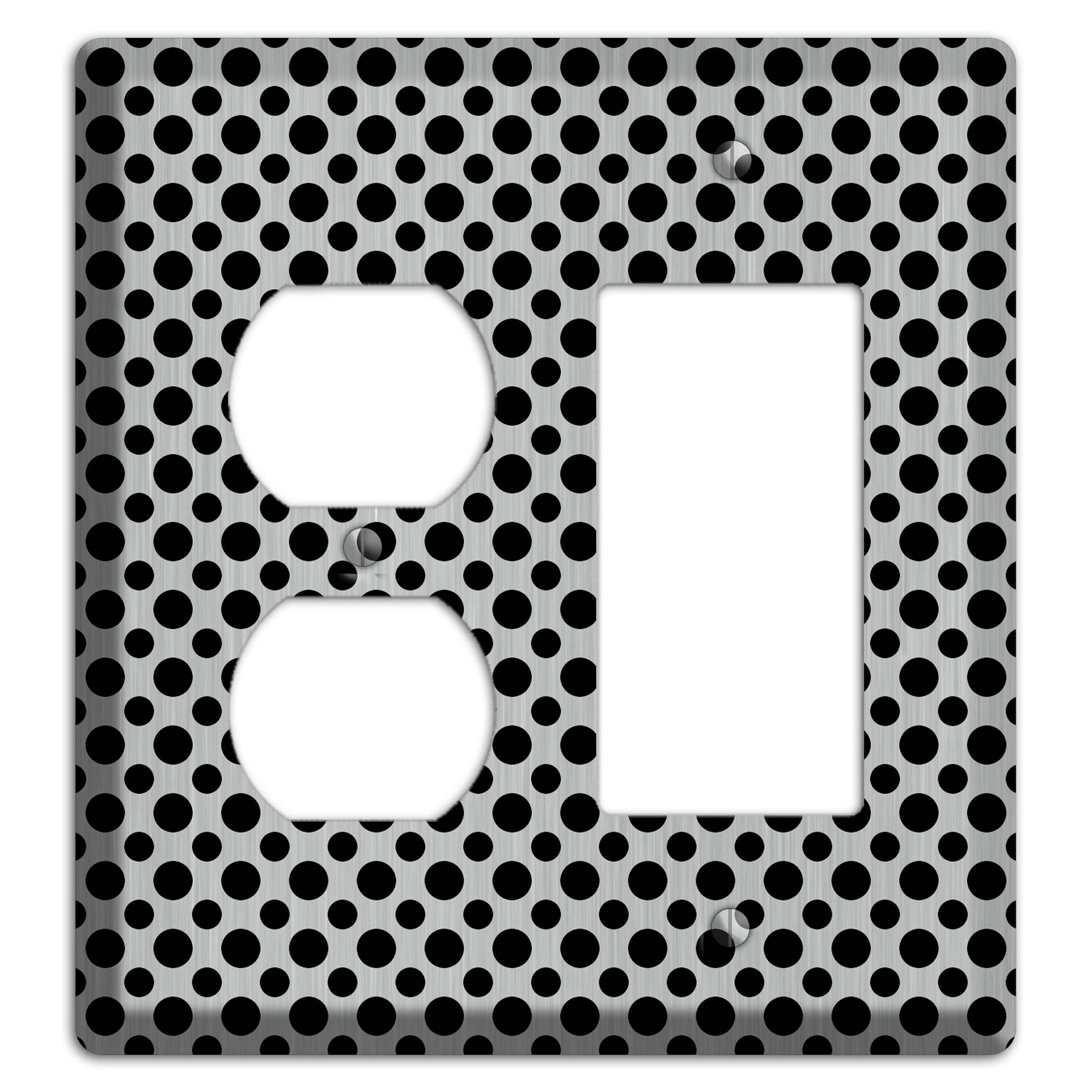 Multi Small Polka Dots Stainless Duplex / Rocker Wallplate