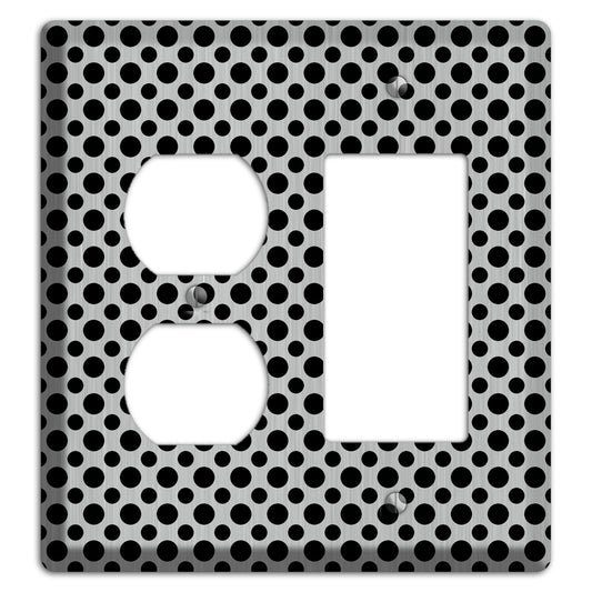 Multi Small Polka Dots Stainless Duplex / Rocker Wallplate