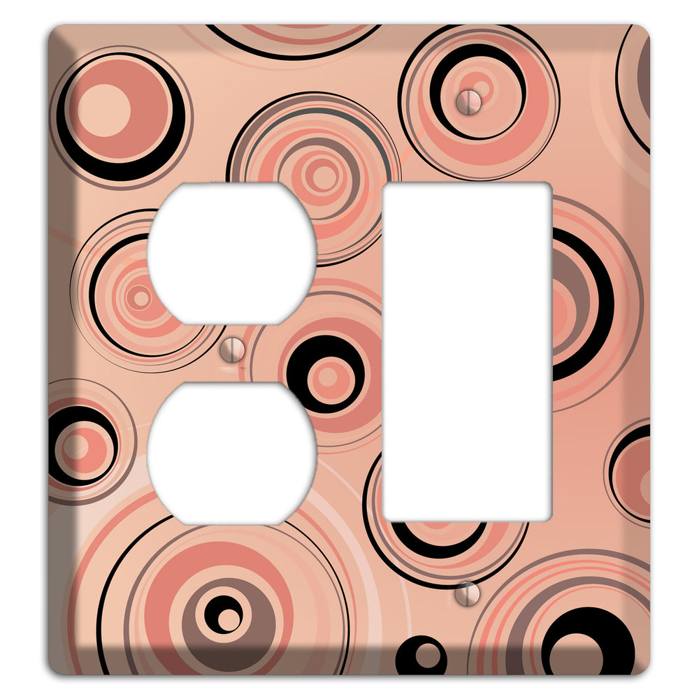 Salmon Circles Duplex / Rocker Wallplate