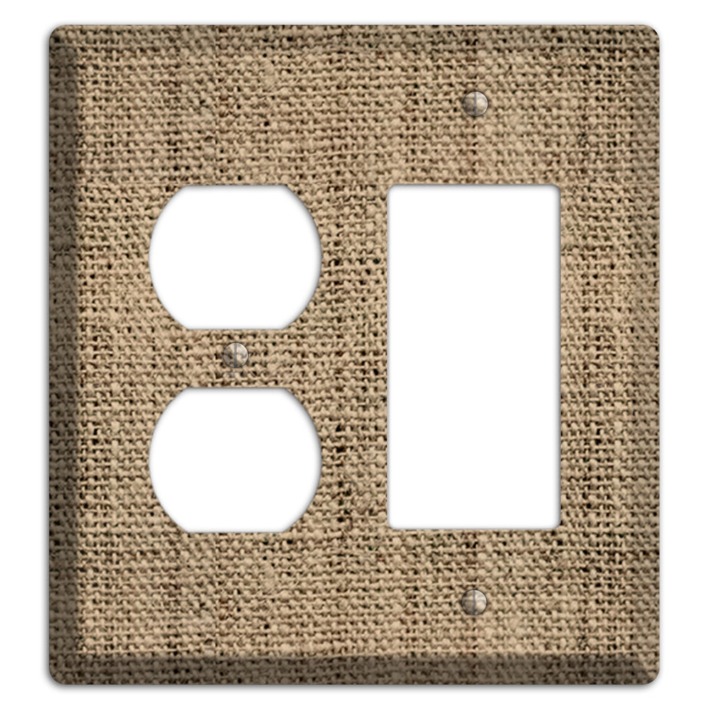 Donkey Brown Burlap Duplex / Rocker Wallplate