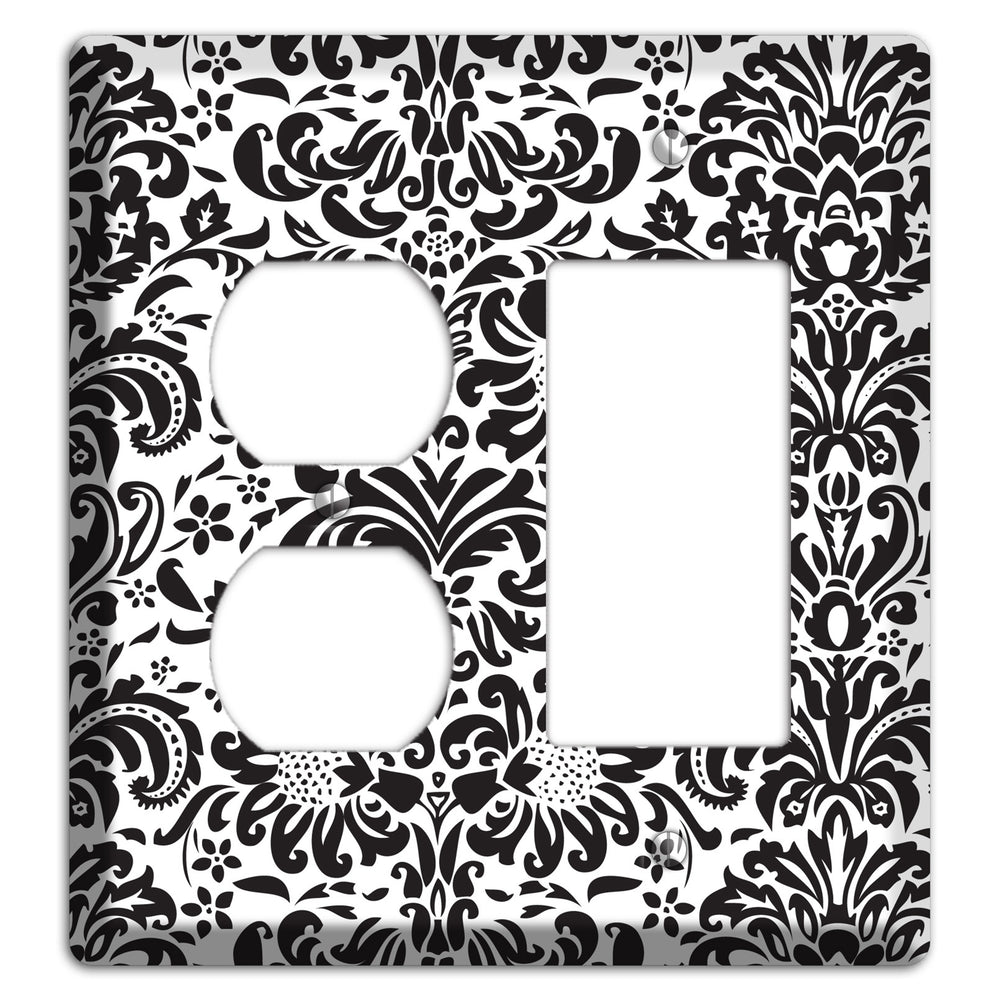 White with Black Toile Duplex / Rocker Wallplate