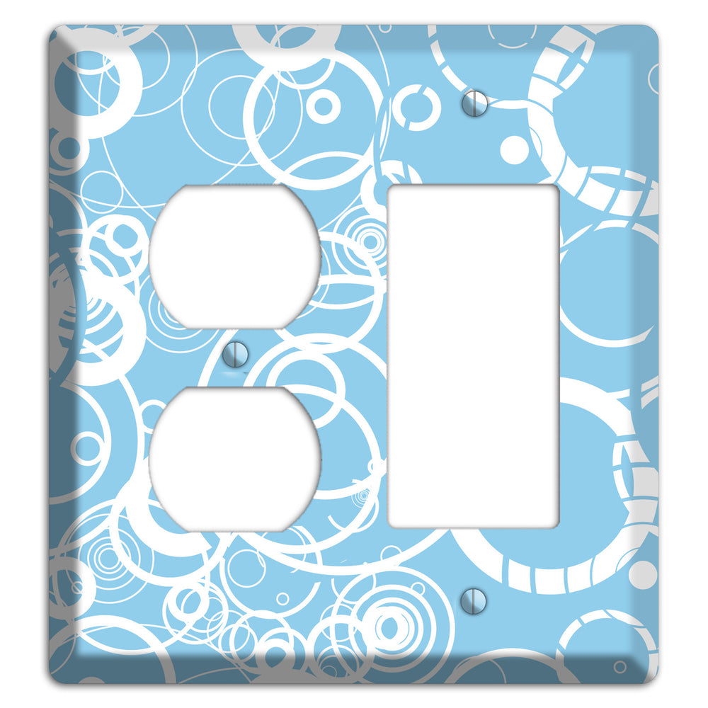 Light Blue Circles Duplex / Rocker Wallplate