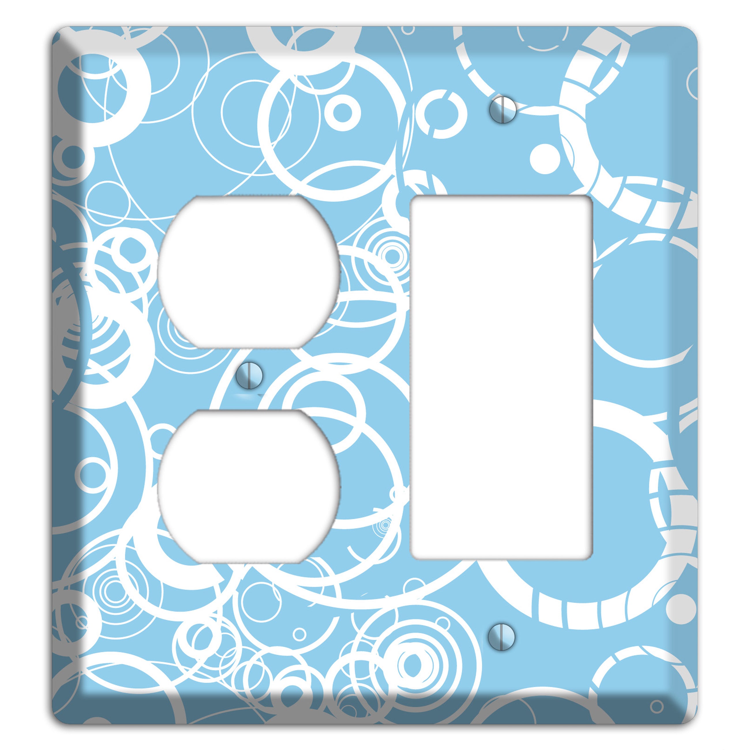Light Blue Circles Duplex / Rocker Wallplate
