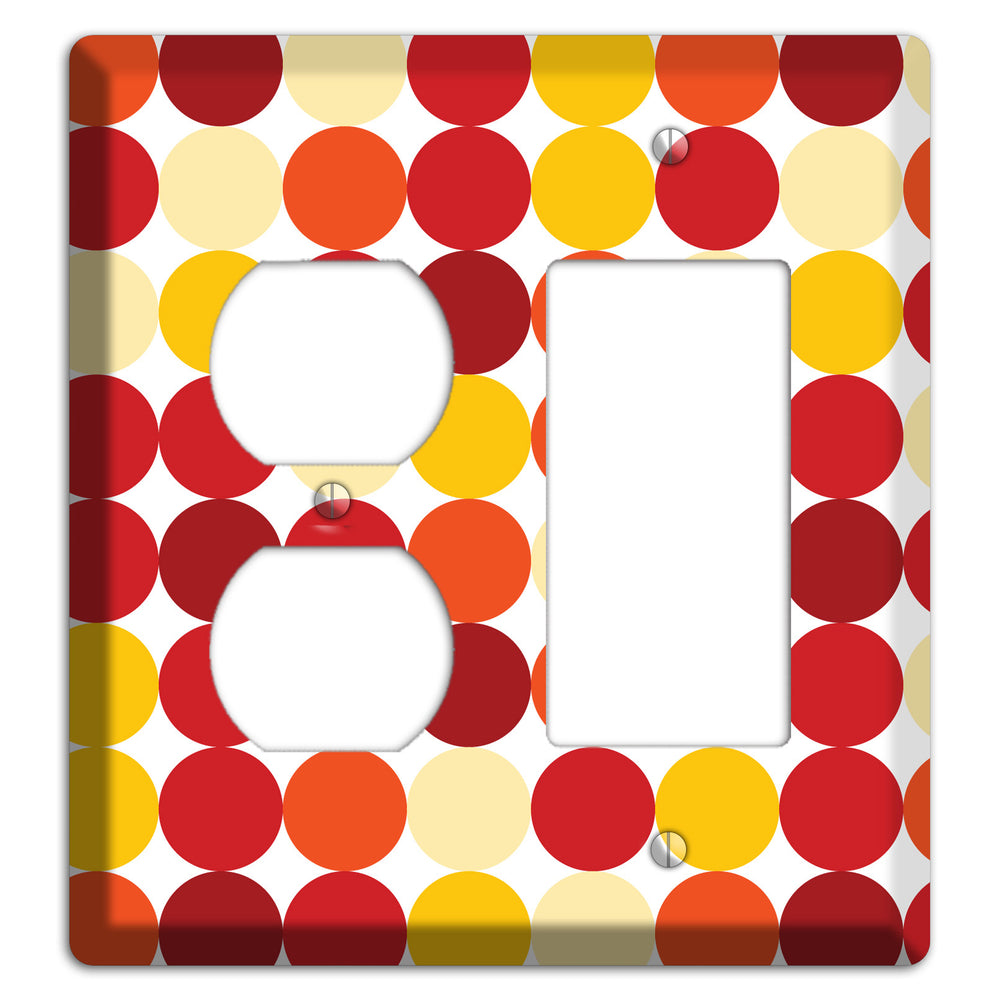 Multi Red and Beige Dots Duplex / Rocker Wallplate