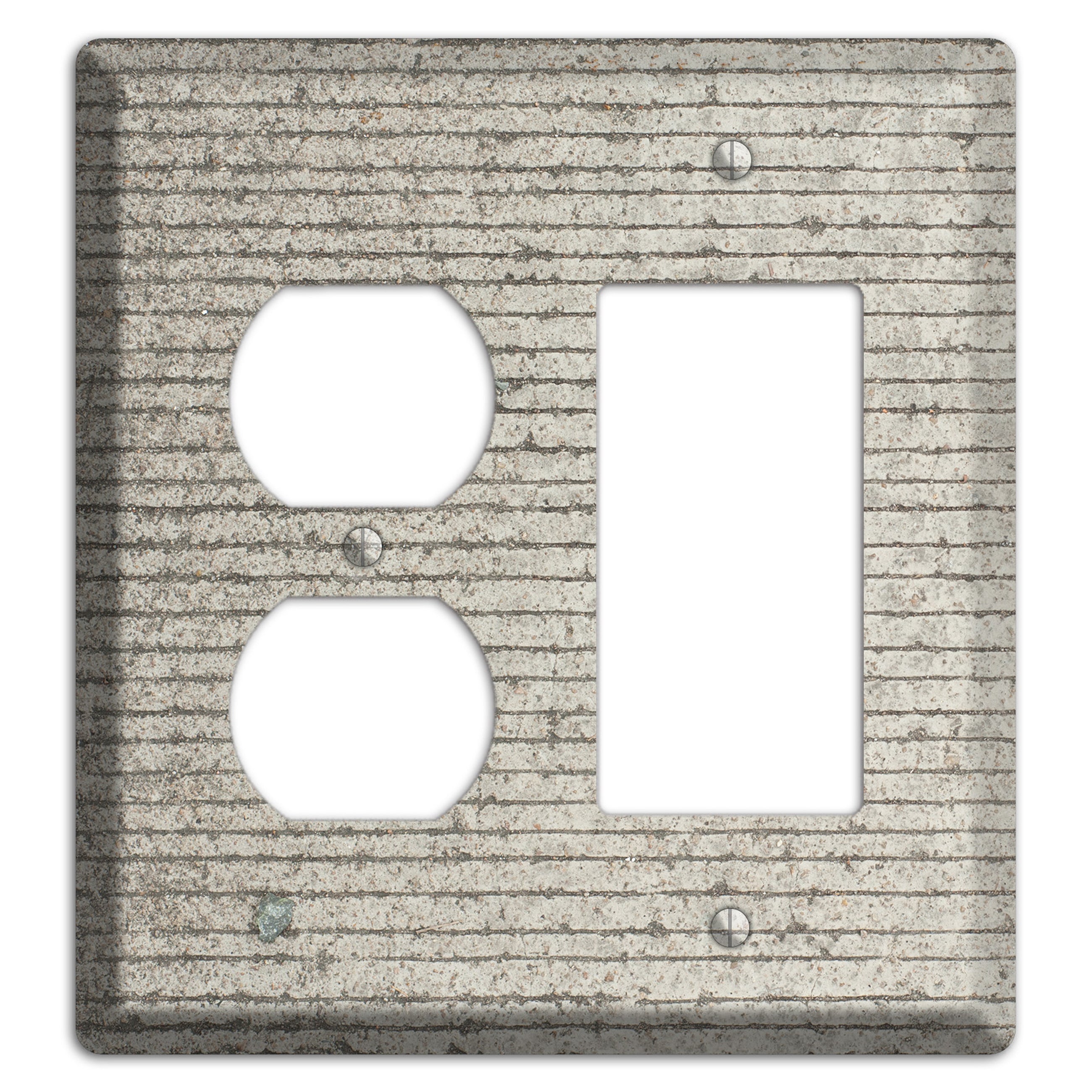 Horizontal Concrete Duplex / Rocker Wallplate