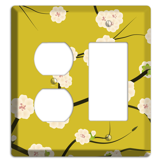 Yellow Chery Blossoms Duplex / Rocker Wallplate