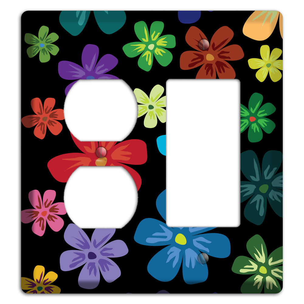 Green Flowers Duplex / Rocker Wallplate