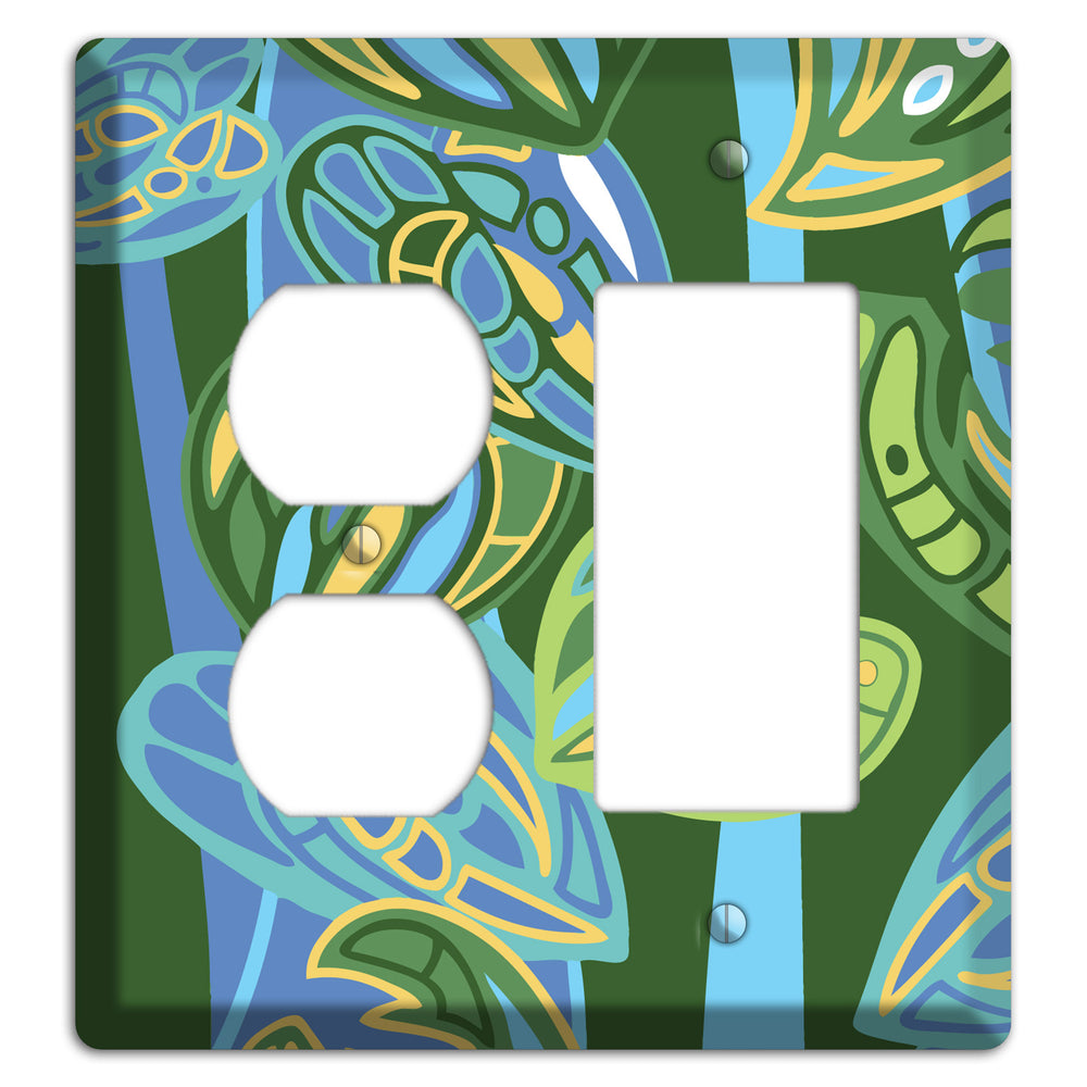 Pacific Blue and Green Duplex / Rocker Wallplate