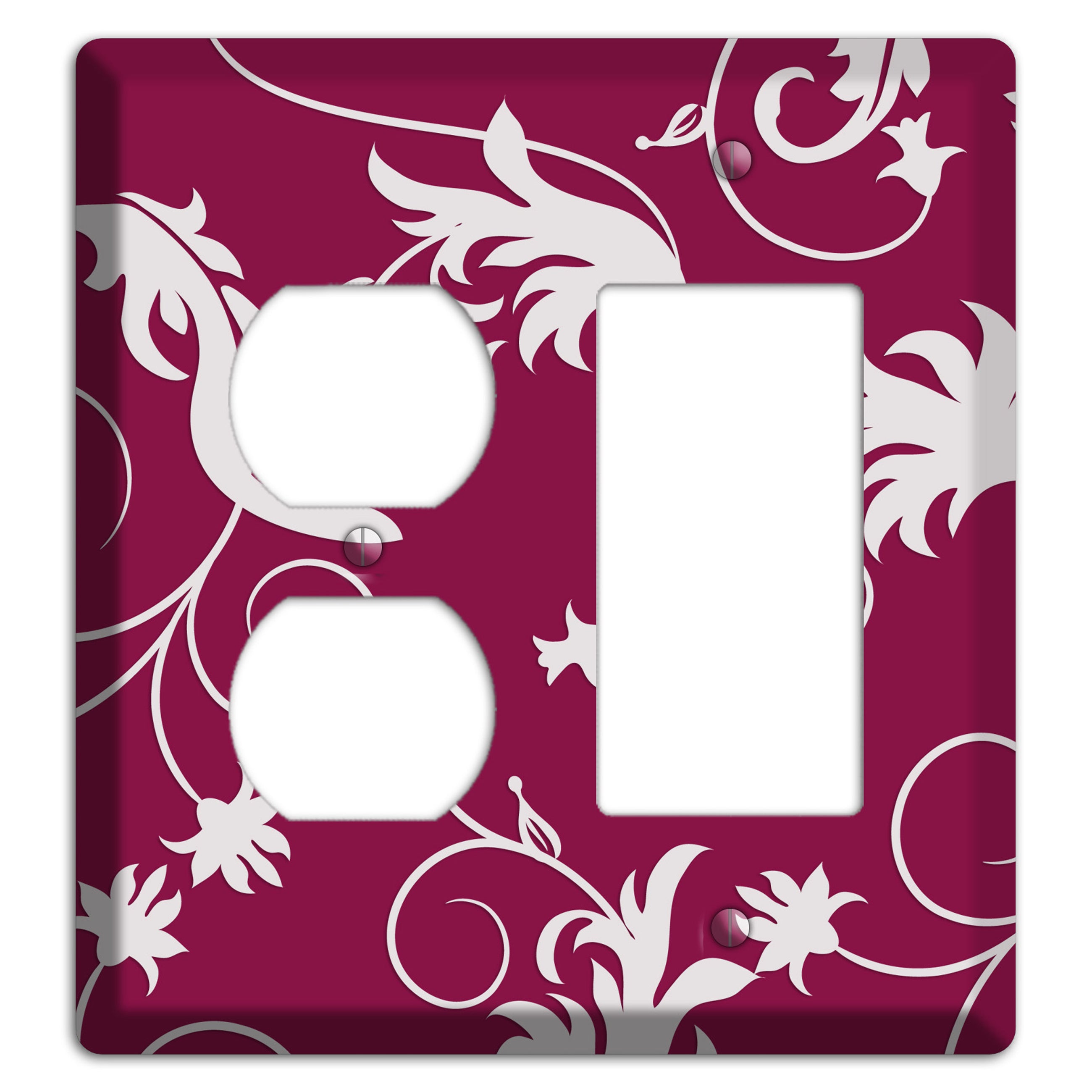 Fuschia Victorian Sprig Duplex / Rocker Wallplate