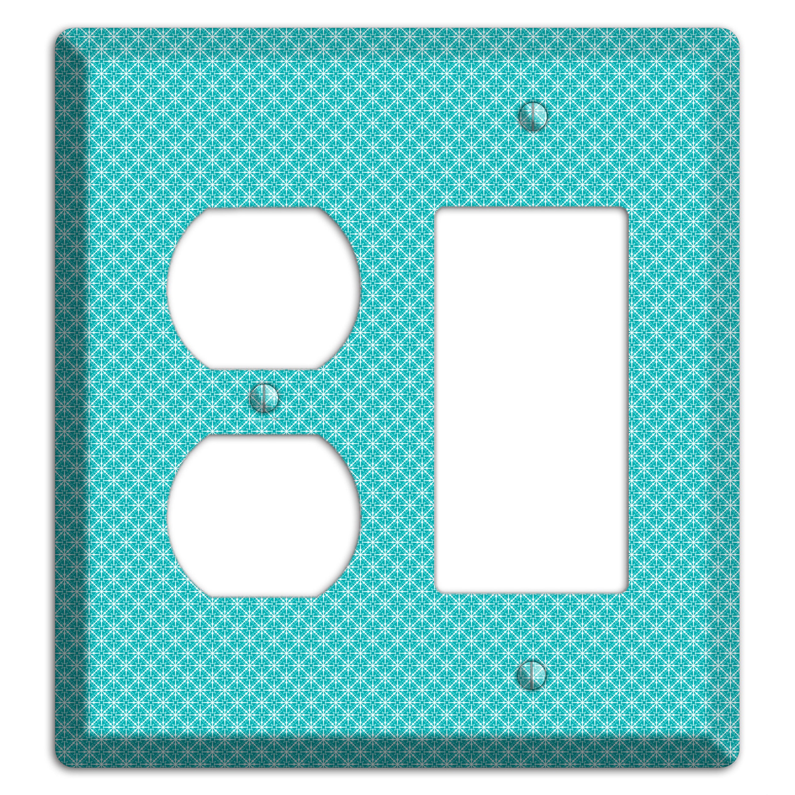 Turquoise Tiny Arabesque Duplex / Rocker Wallplate