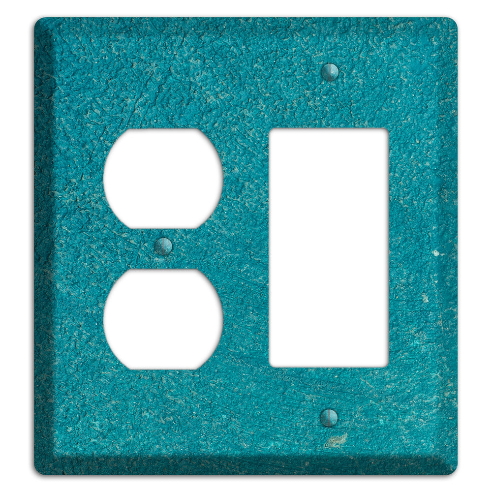 Teal concrete Duplex / Rocker Wallplate
