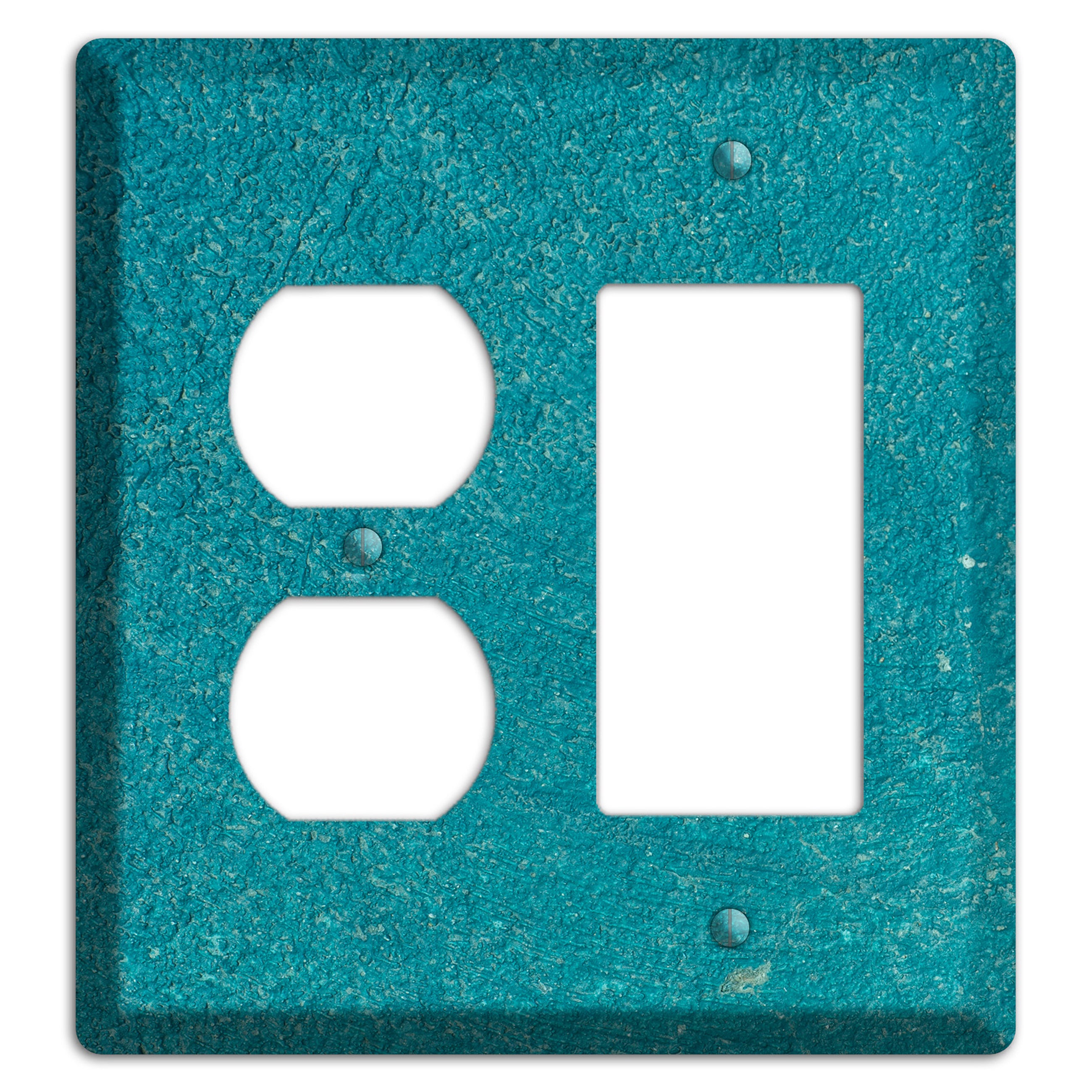 Teal concrete Duplex / Rocker Wallplate