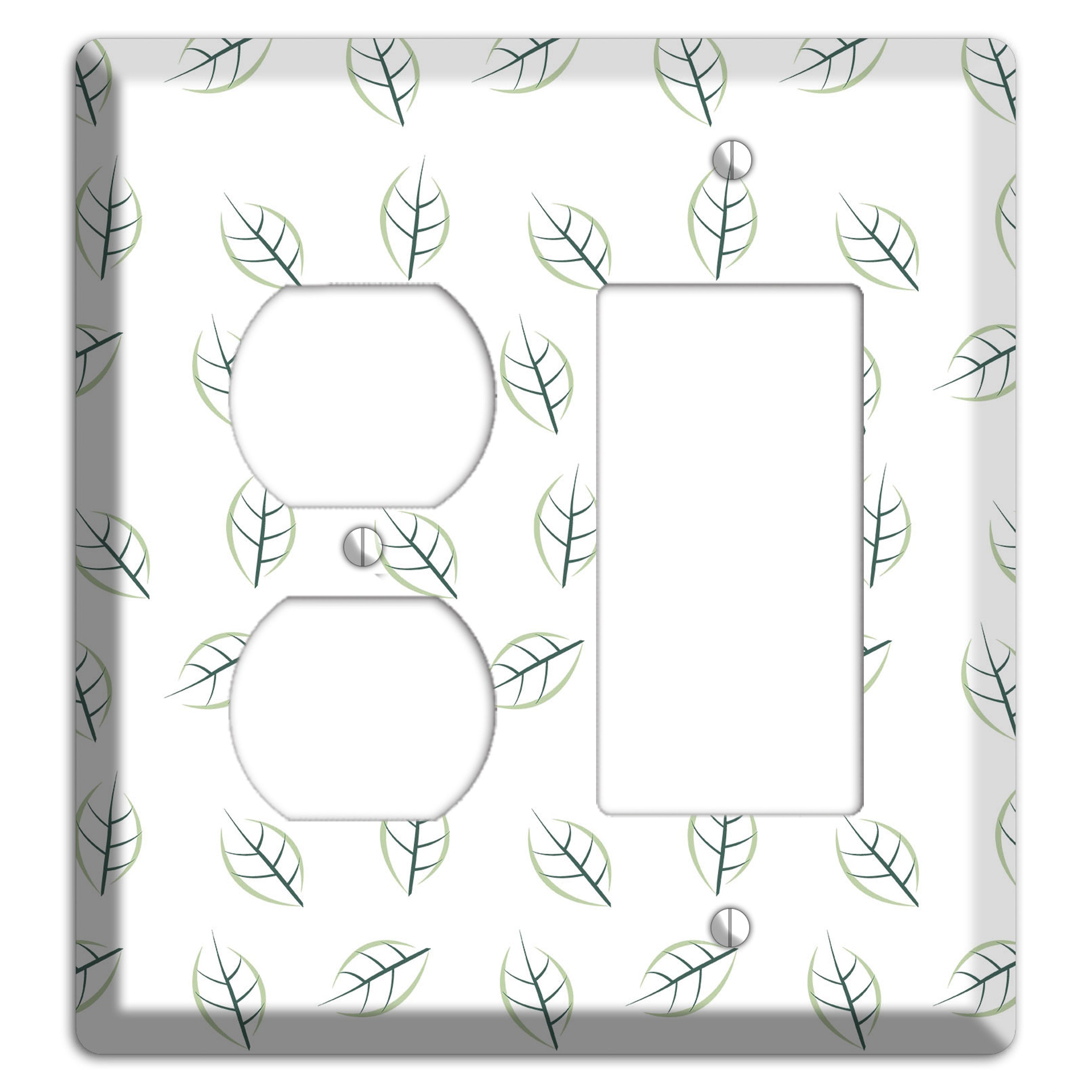 Leaves Style DD Duplex / Rocker Wallplate