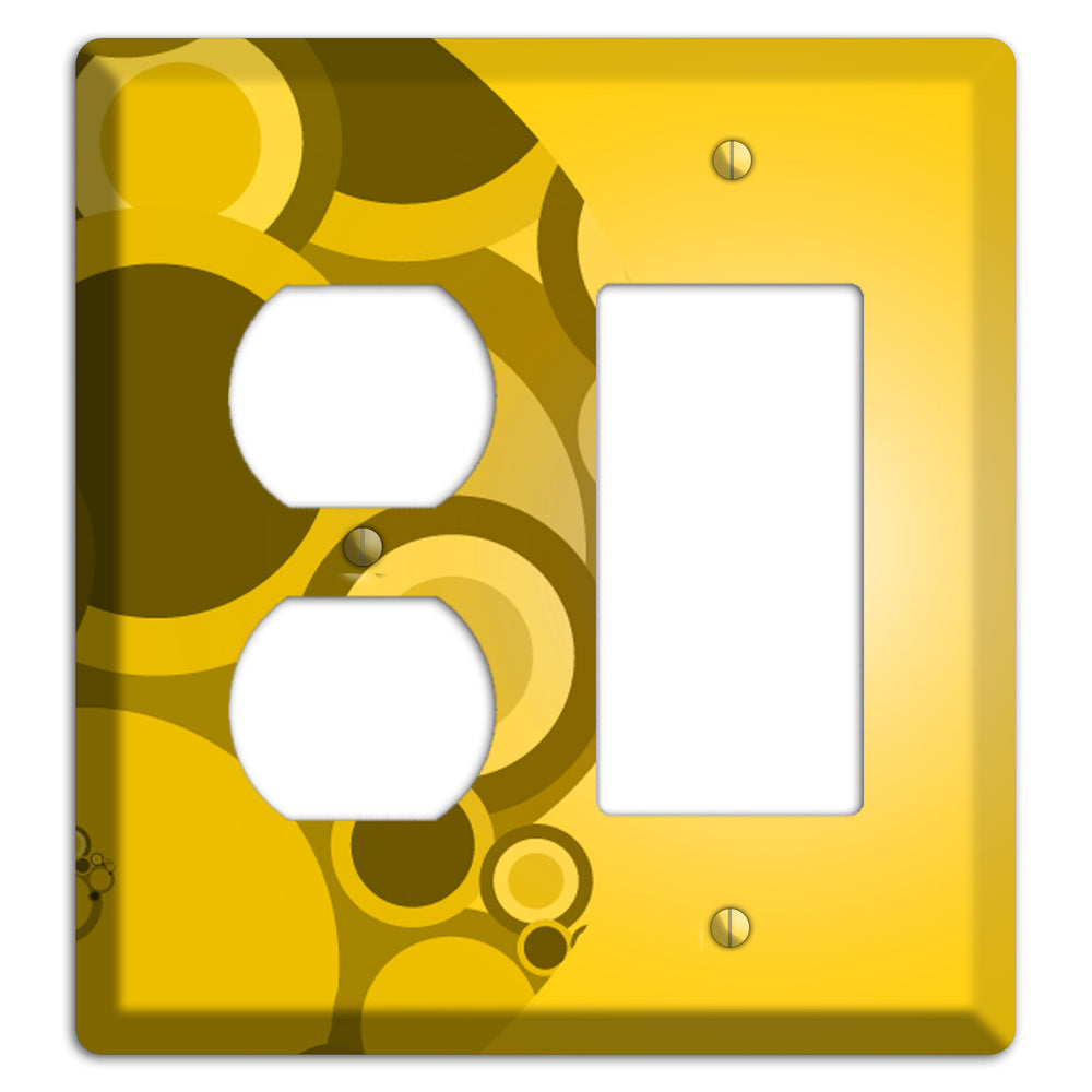 Mustard Yellow Circles Duplex / Rocker Wallplate