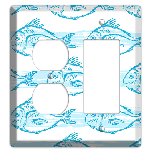 Blue Fish Duplex / Rocker Wallplate