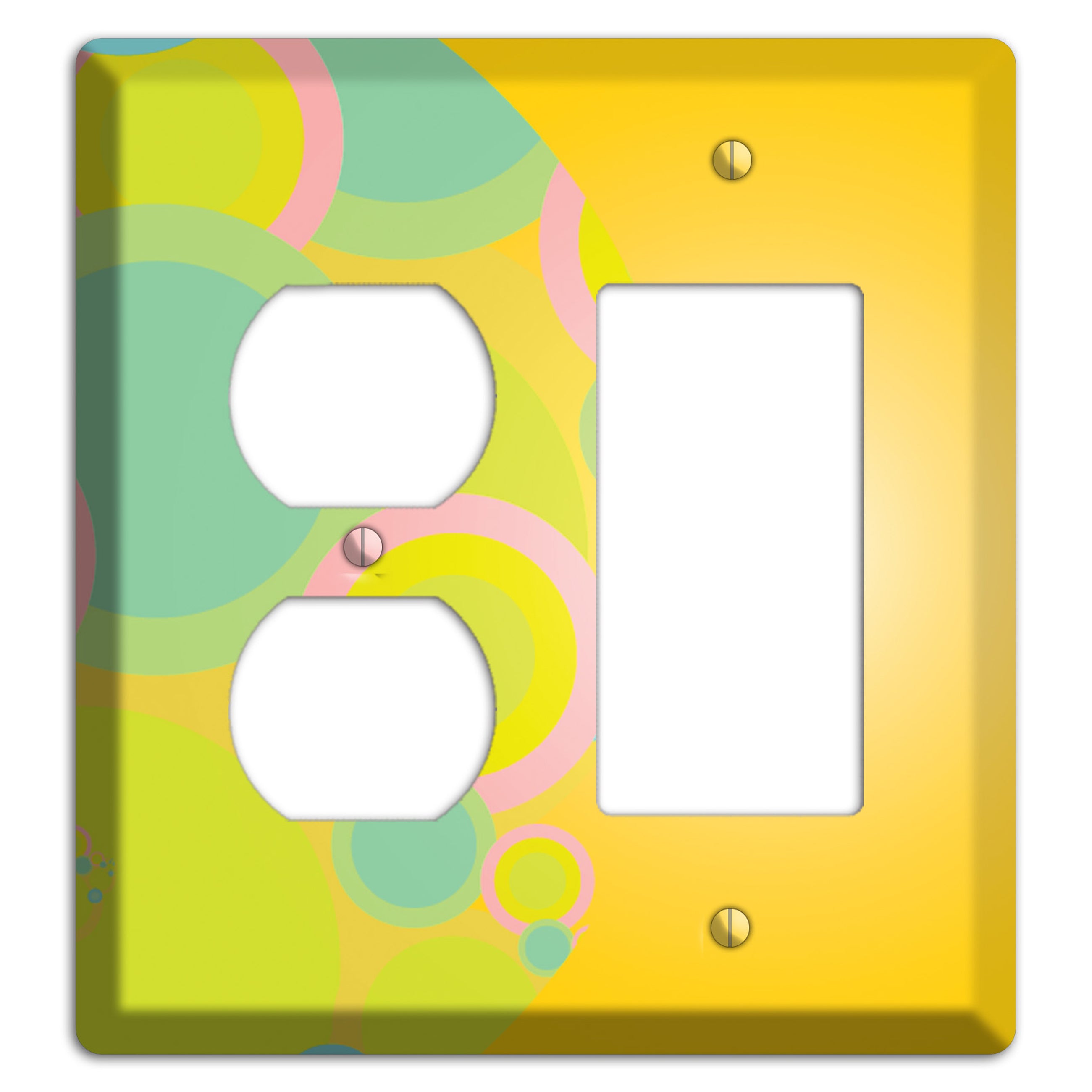 Yellow Circles Duplex / Rocker Wallplate