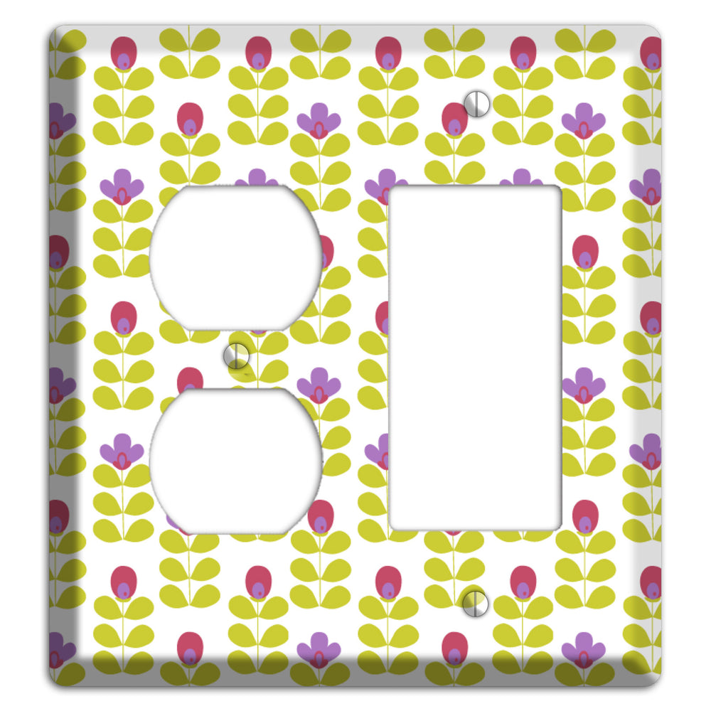 Yellow Small Sprouts Duplex / Rocker Wallplate