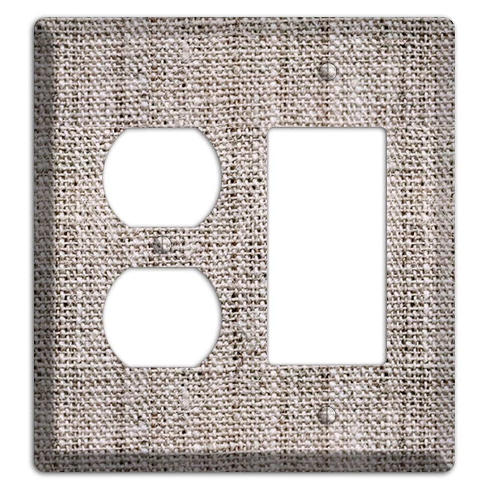 Natural Gray Burlap Duplex / Rocker Wallplate