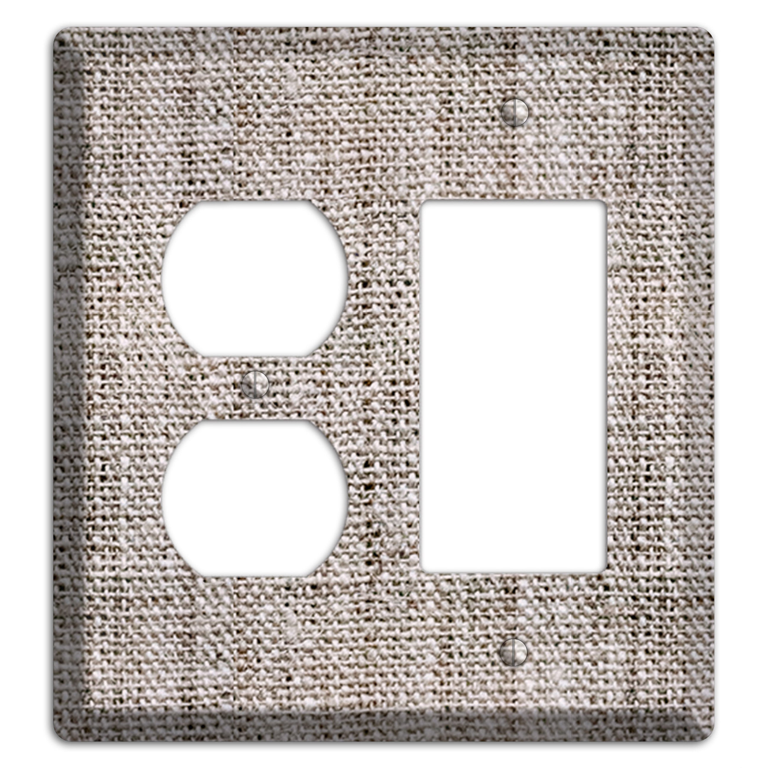 Natural Gray Burlap Duplex / Rocker Wallplate