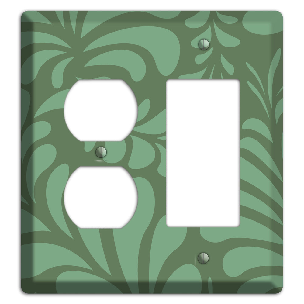 Green Herati Duplex / Rocker Wallplate