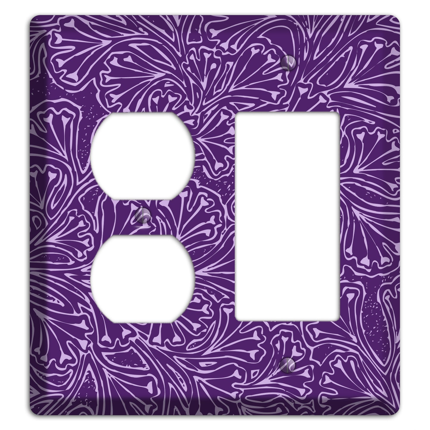 Deco Purple Interlocking Floral Duplex / Rocker Wallplate