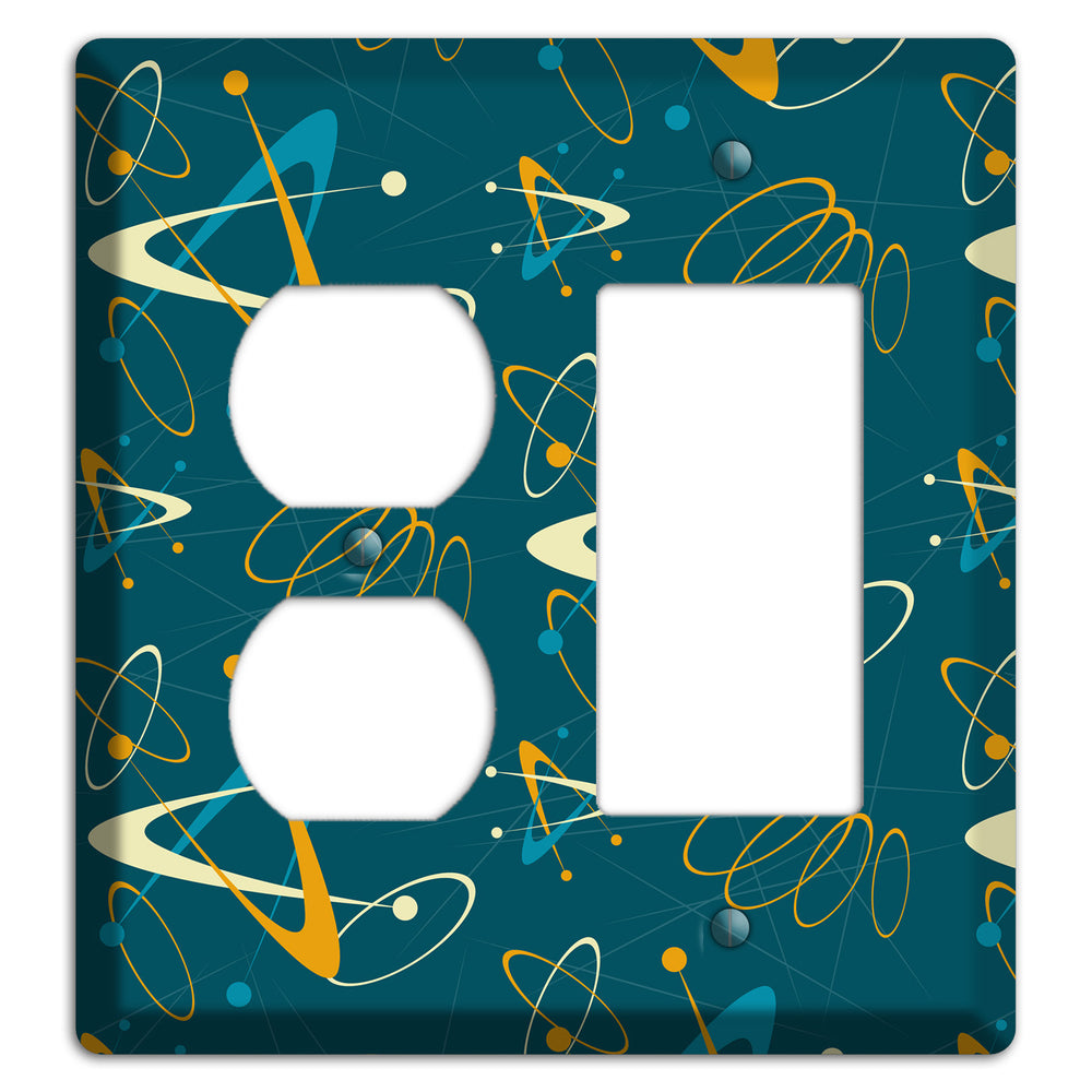 Mustard and Blue Atomic Duplex / Rocker Wallplate