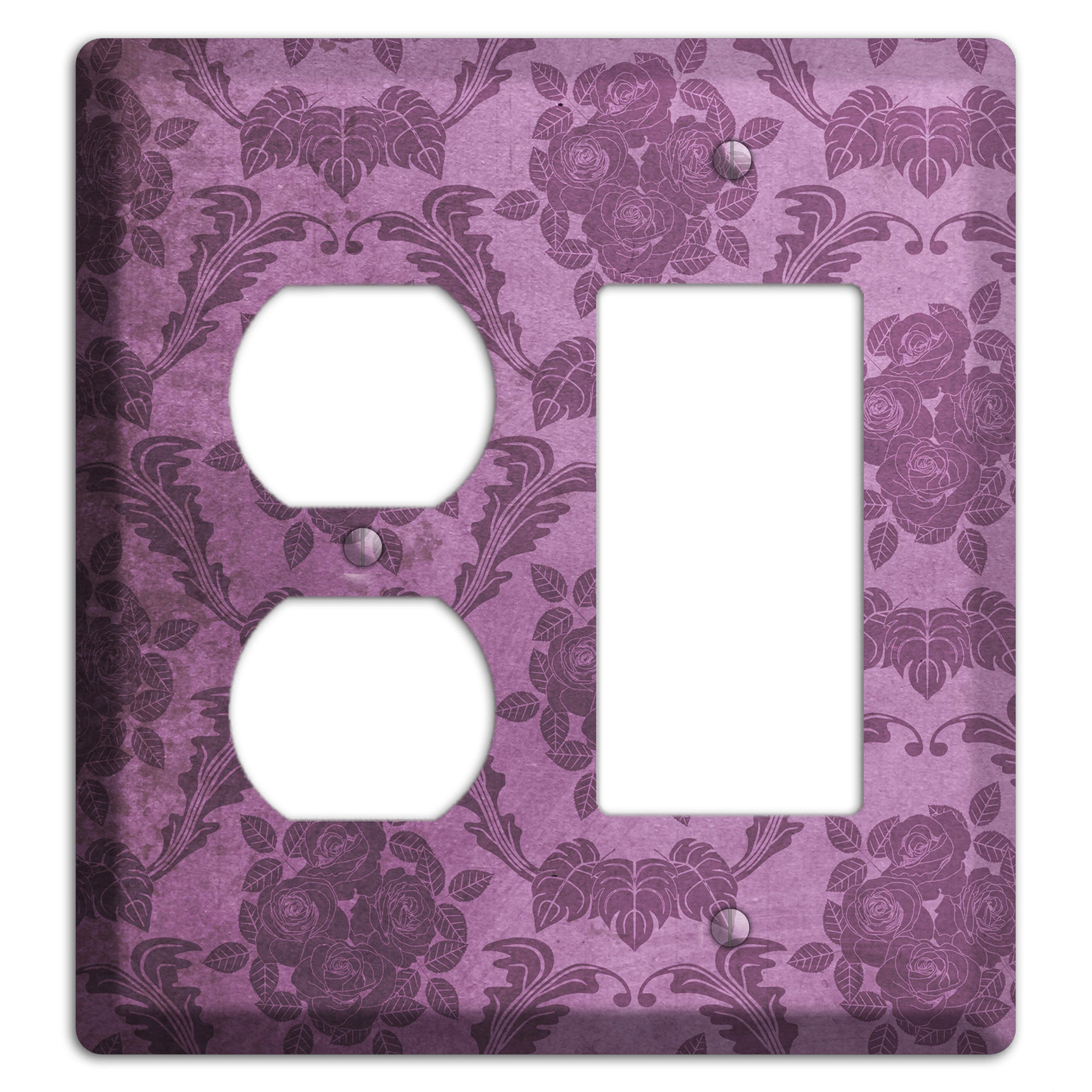 Bouquet Vintage Rose Damask Duplex / Rocker Wallplate