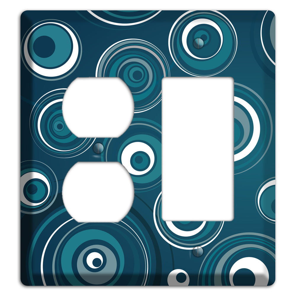 Blue Circles Duplex / Rocker Wallplate