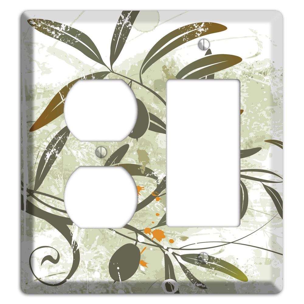 Green Olive Foliage Duplex / Rocker Wallplate