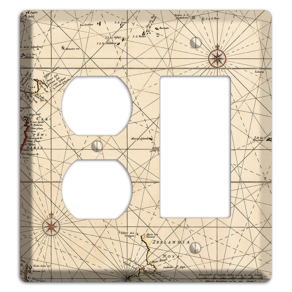 Map of New Zealand Duplex / Rocker Wallplate