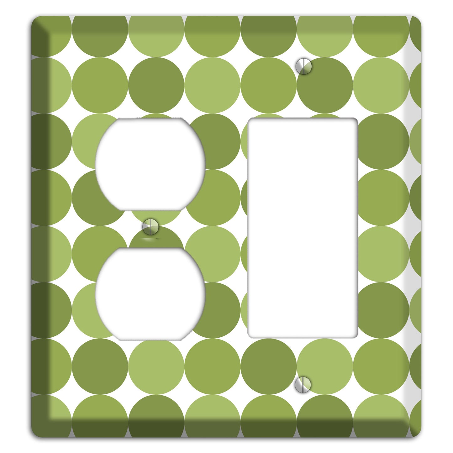 Multi Olive Tiled Dots Duplex / Rocker Wallplate