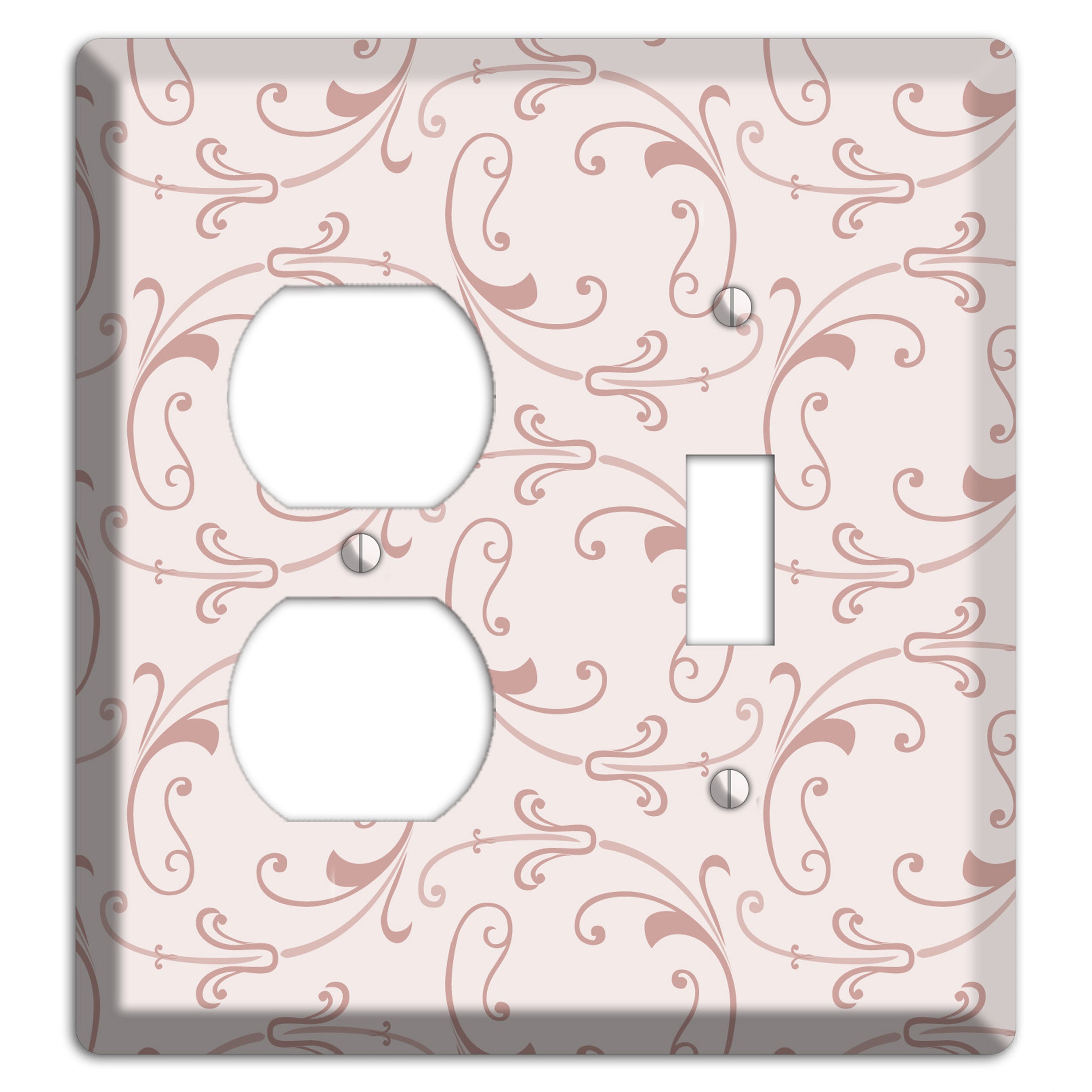 Dusty Rose Victorian Sprig Duplex / Toggle Wallplate