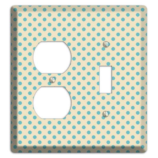 Soft Green Polka Dots Duplex / Toggle Wallplate