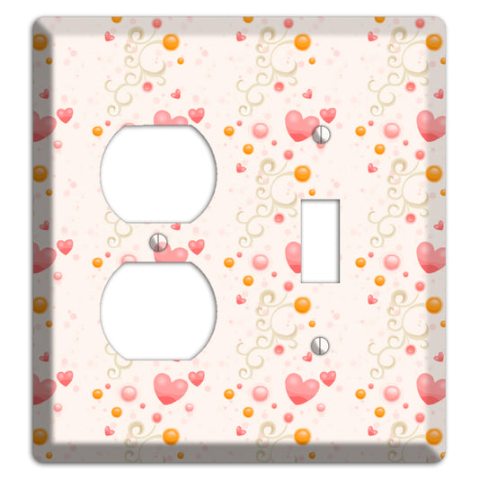 Bubbly Hearts Duplex / Toggle Wallplate