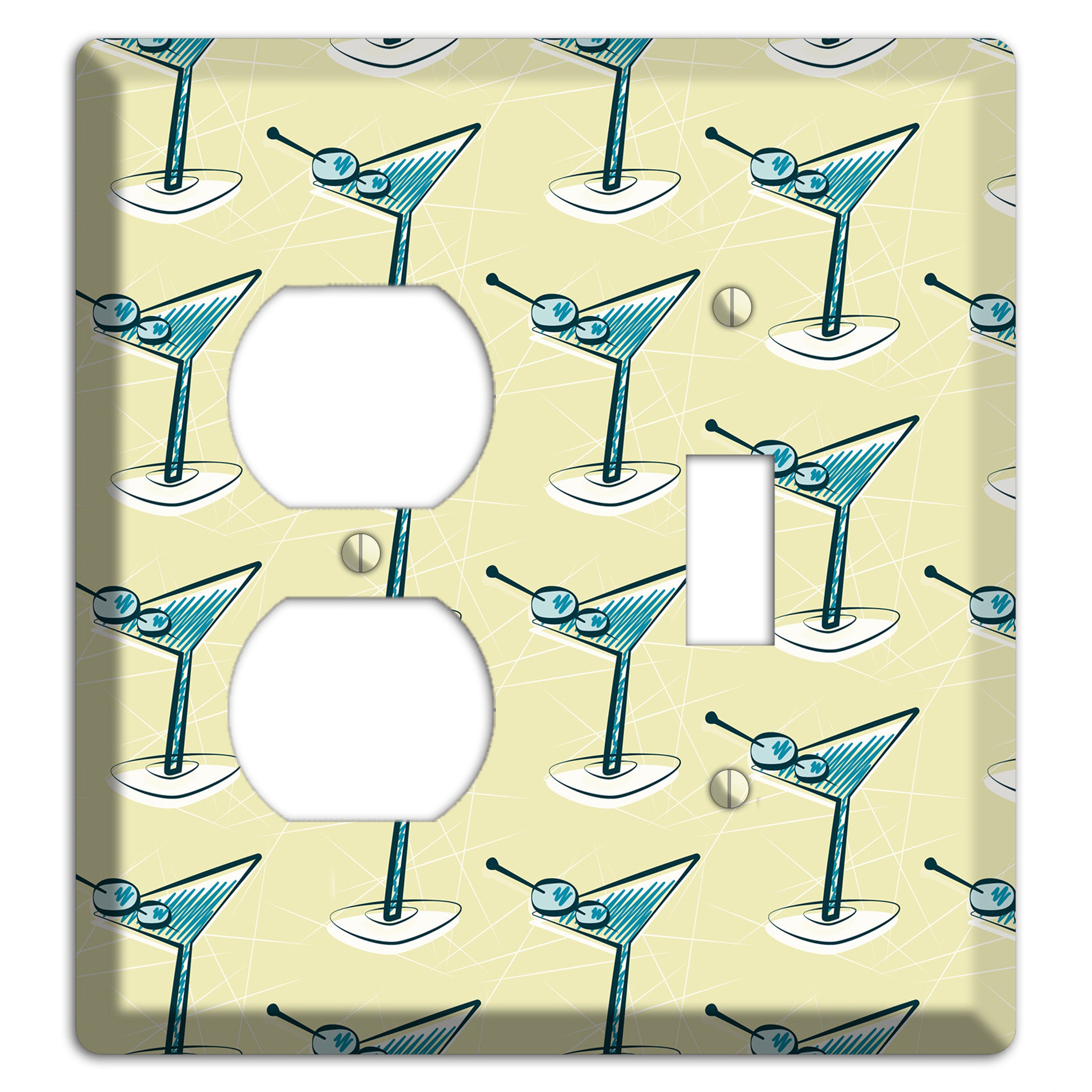 Yellow Martini Duplex / Toggle Wallplate