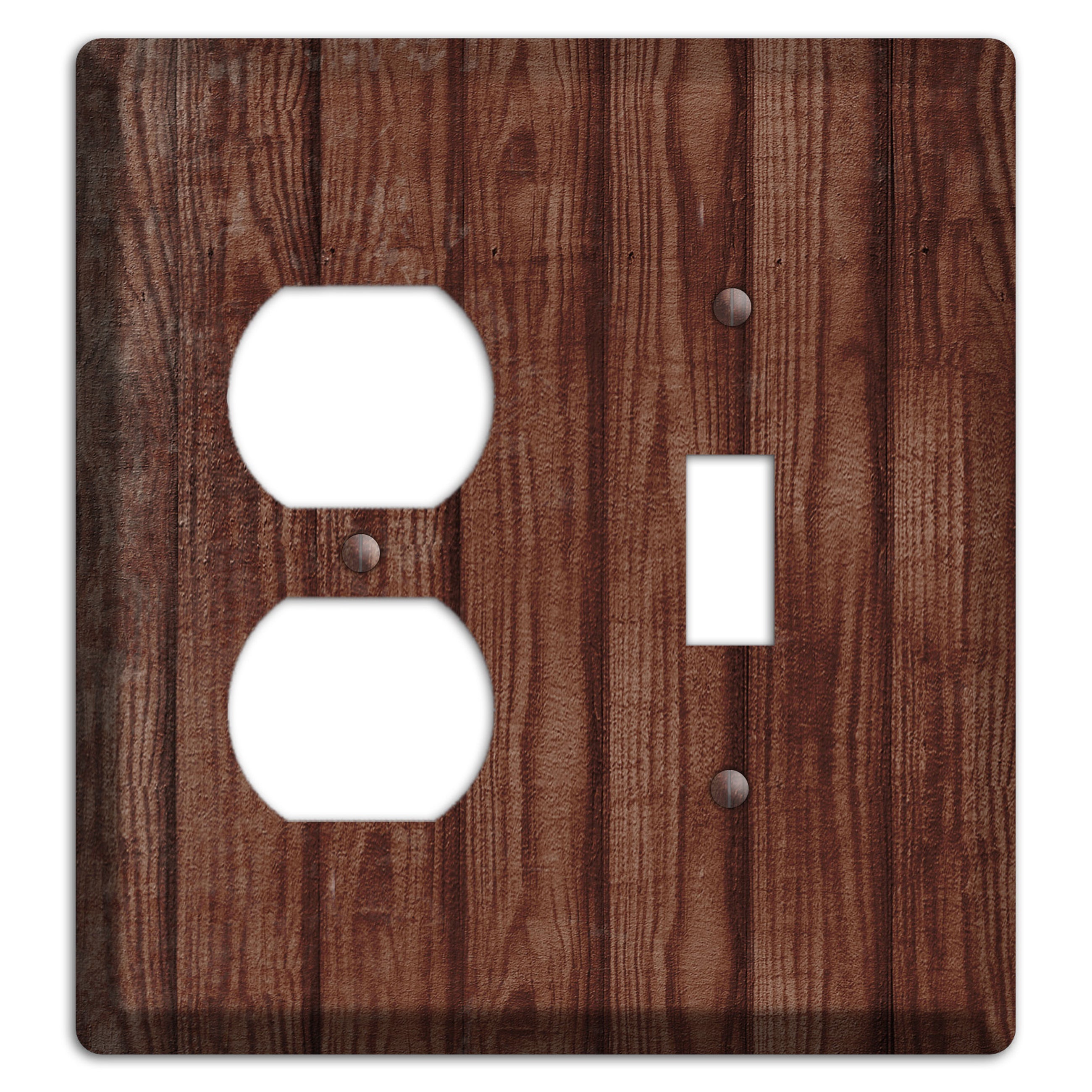Saddle Weathered Wood Duplex / Toggle Wallplate