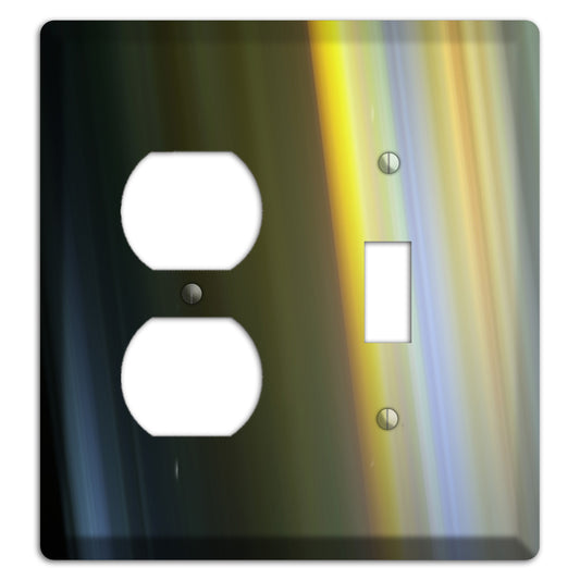 Black with Yellow Ray of Light Duplex / Toggle Wallplate