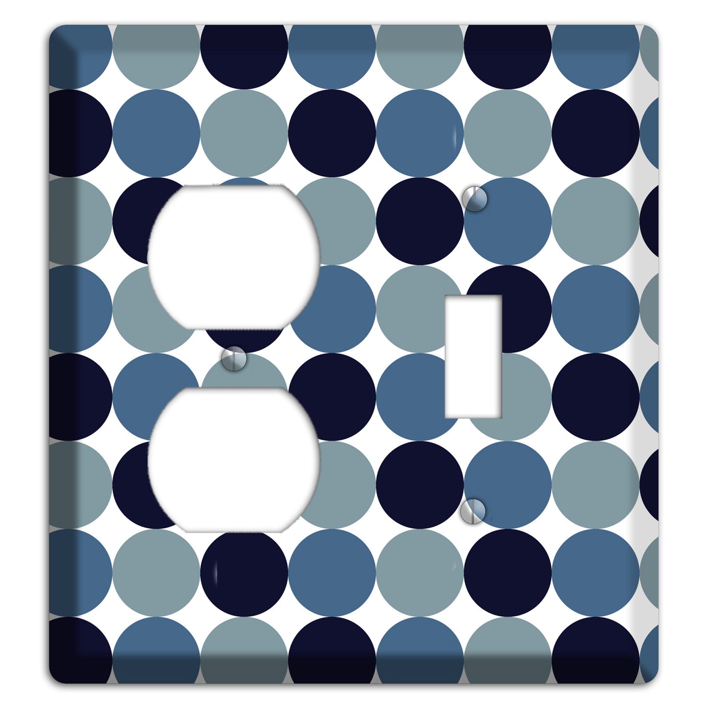 Multi Dusty Blue Tiled Dots Duplex / Toggle Wallplate