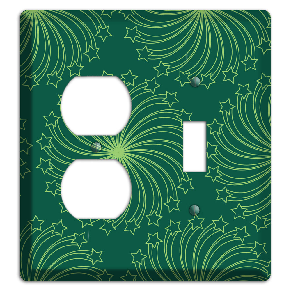 Multi Green Star Swirl Duplex / Toggle Wallplate