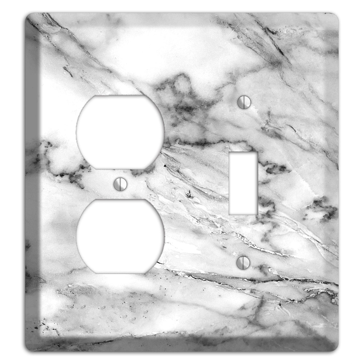 Black and White marble Duplex / Toggle Wallplate