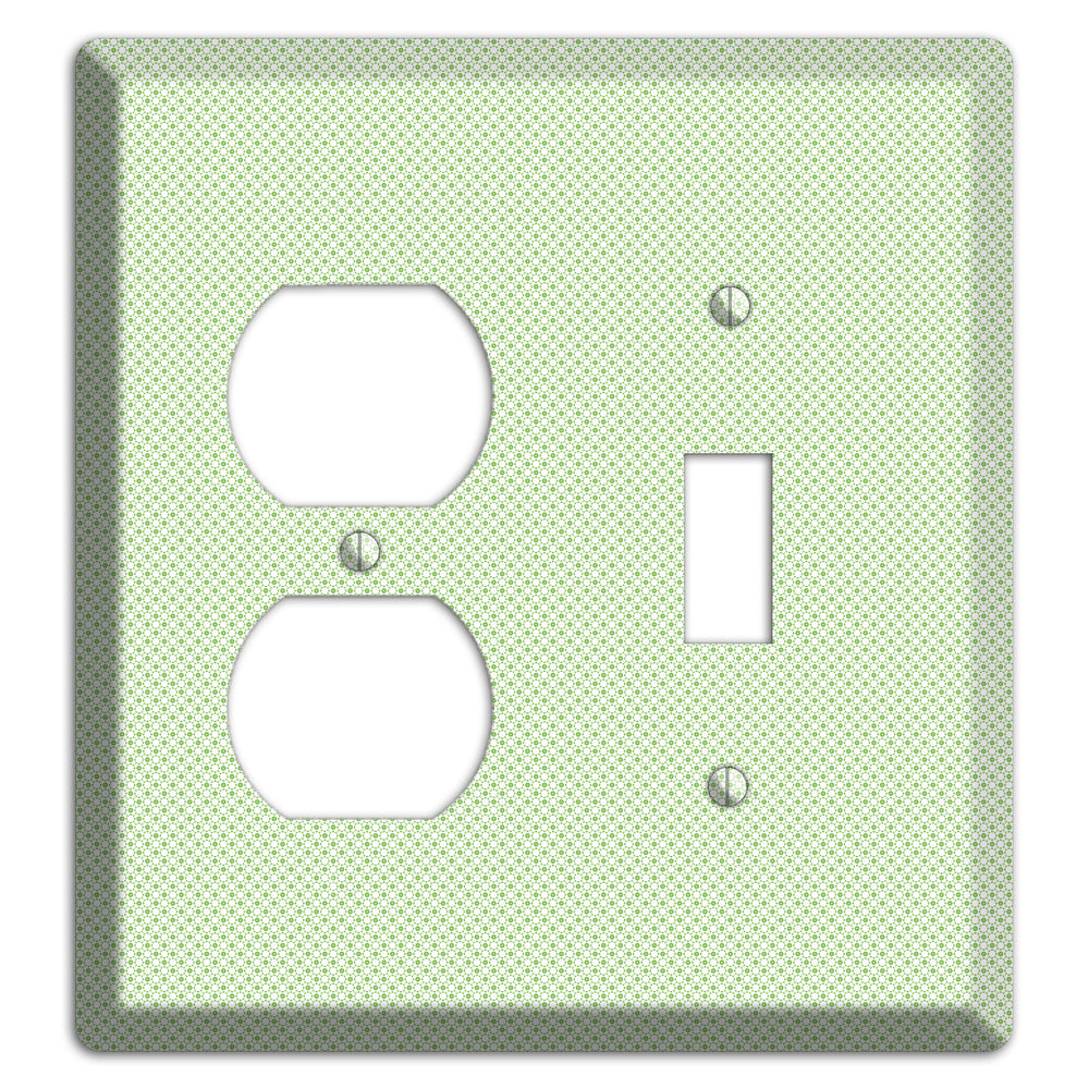 Light Green Tiny Geometric Duplex / Toggle Wallplate