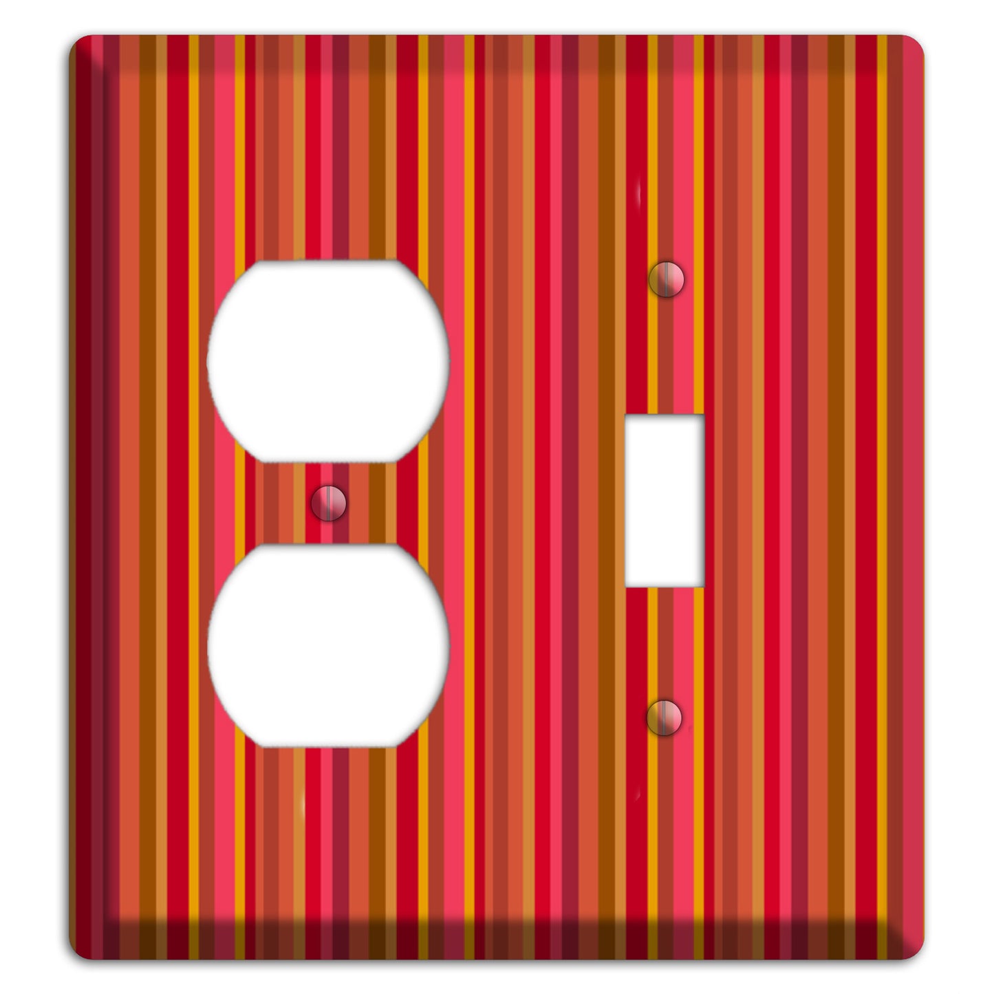 Multi Red Vertical Stripes Duplex / Toggle Wallplate