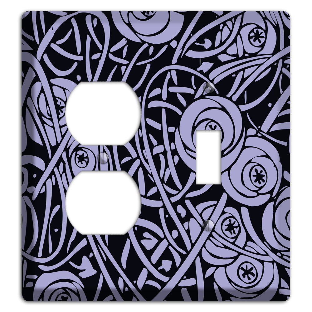 Lilac Deco Floral Duplex / Toggle Wallplate