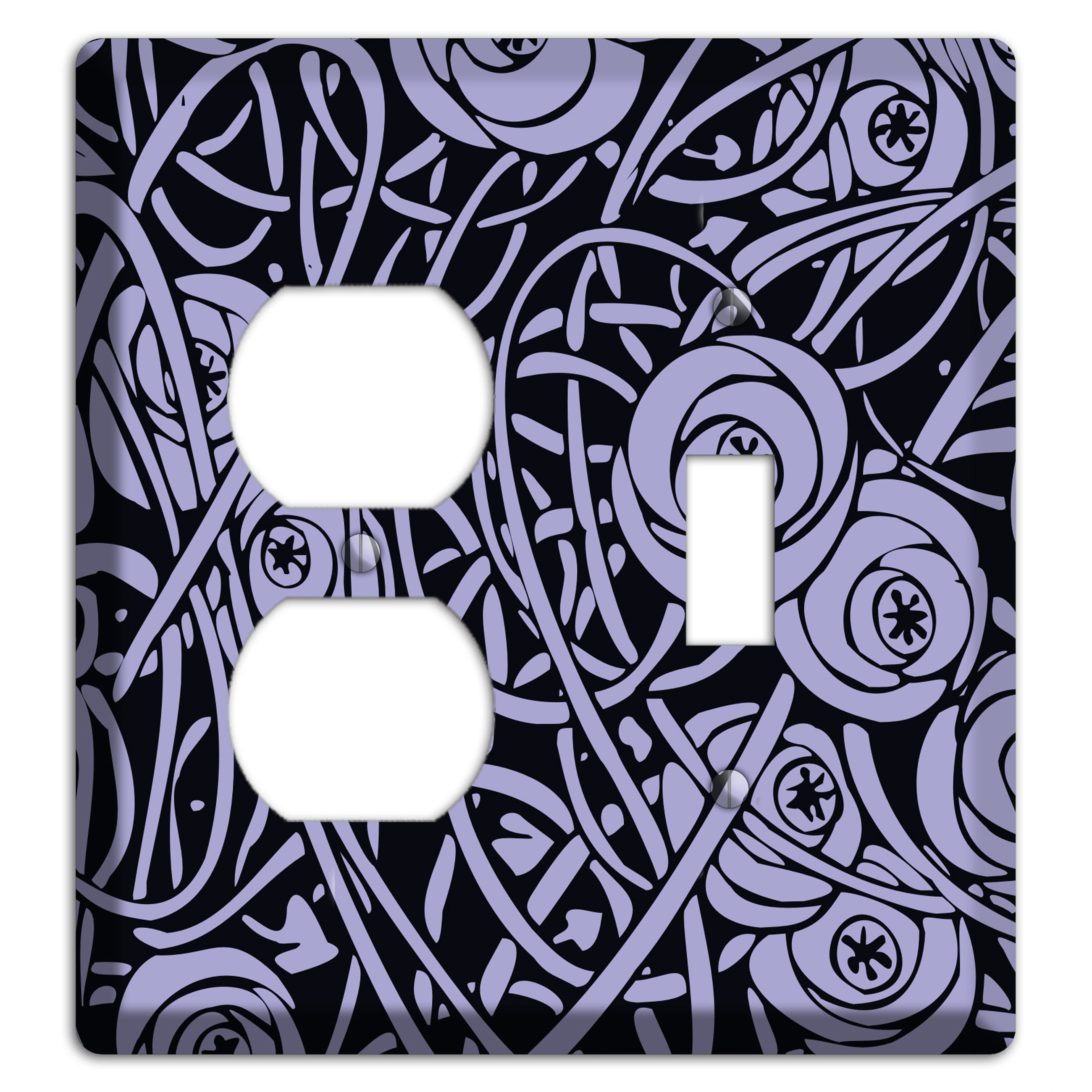 Lilac Deco Floral Duplex / Toggle Wallplate