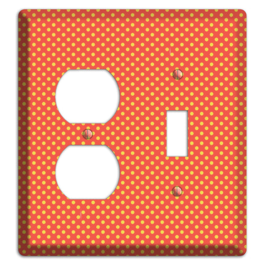 Orange Multi Tiny Polka Dots Duplex / Toggle Wallplate