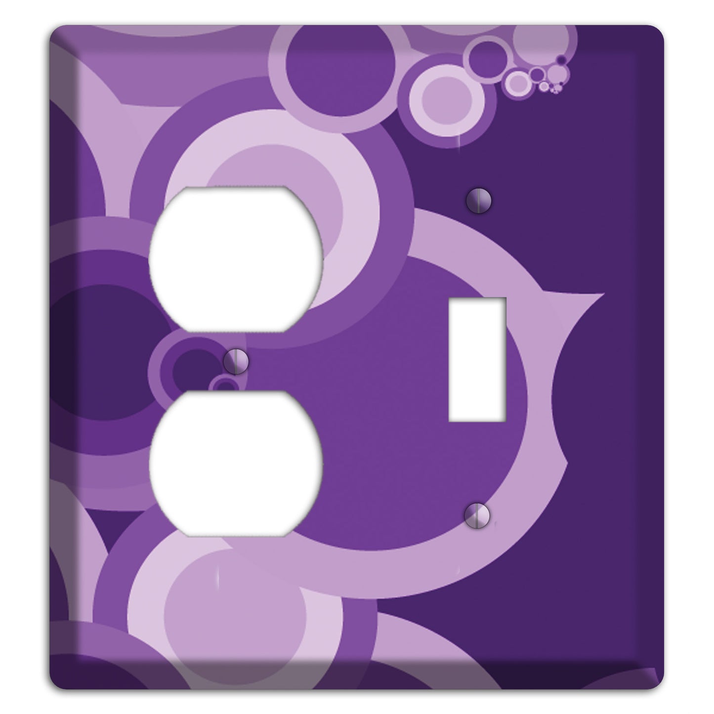 Purple Circles Duplex / Toggle Wallplate