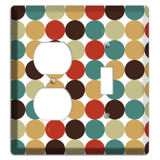 Brown Jade Beige Maroon Tiled Dots Duplex / Toggle Wallplate