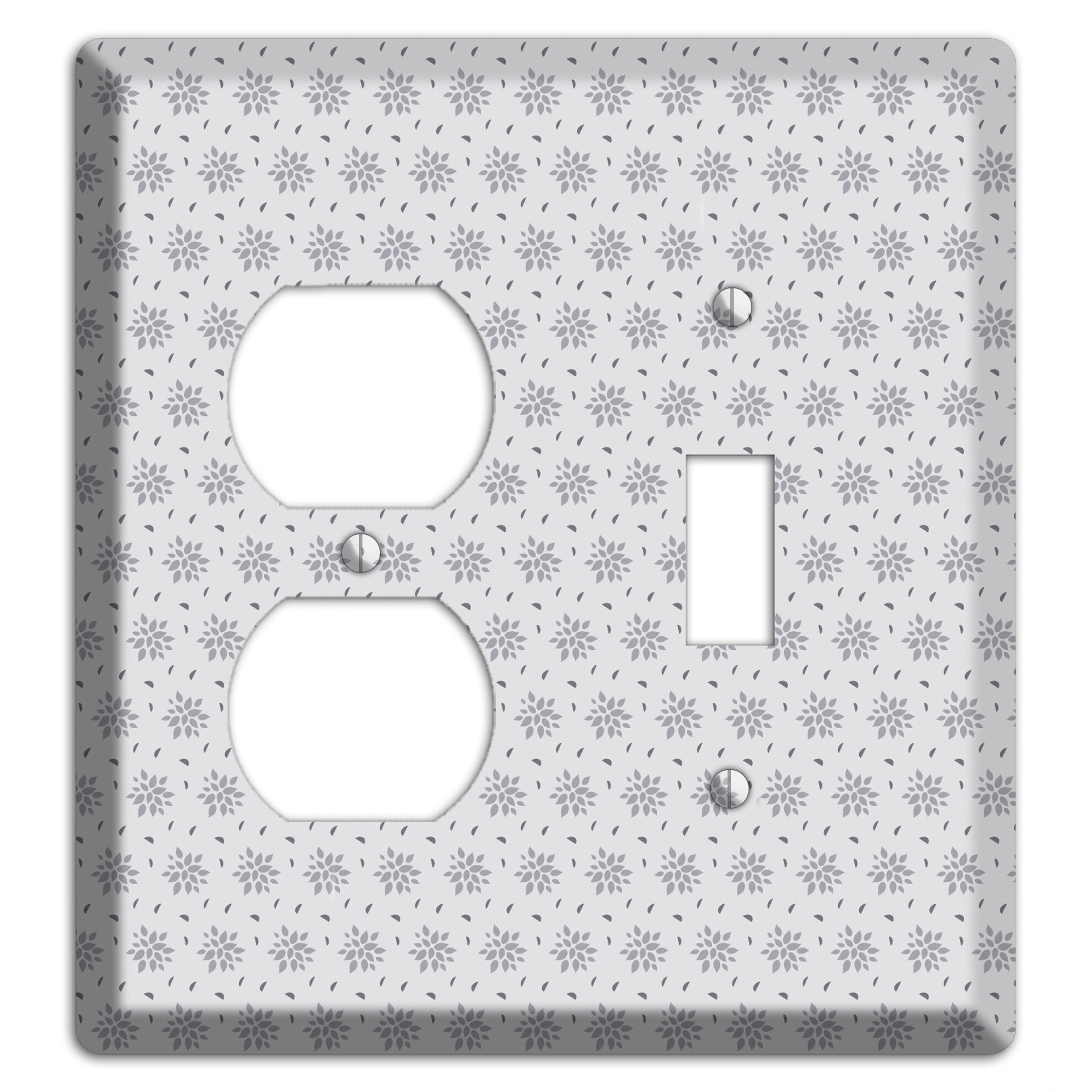 Multi Grey Calico Duplex / Toggle Wallplate