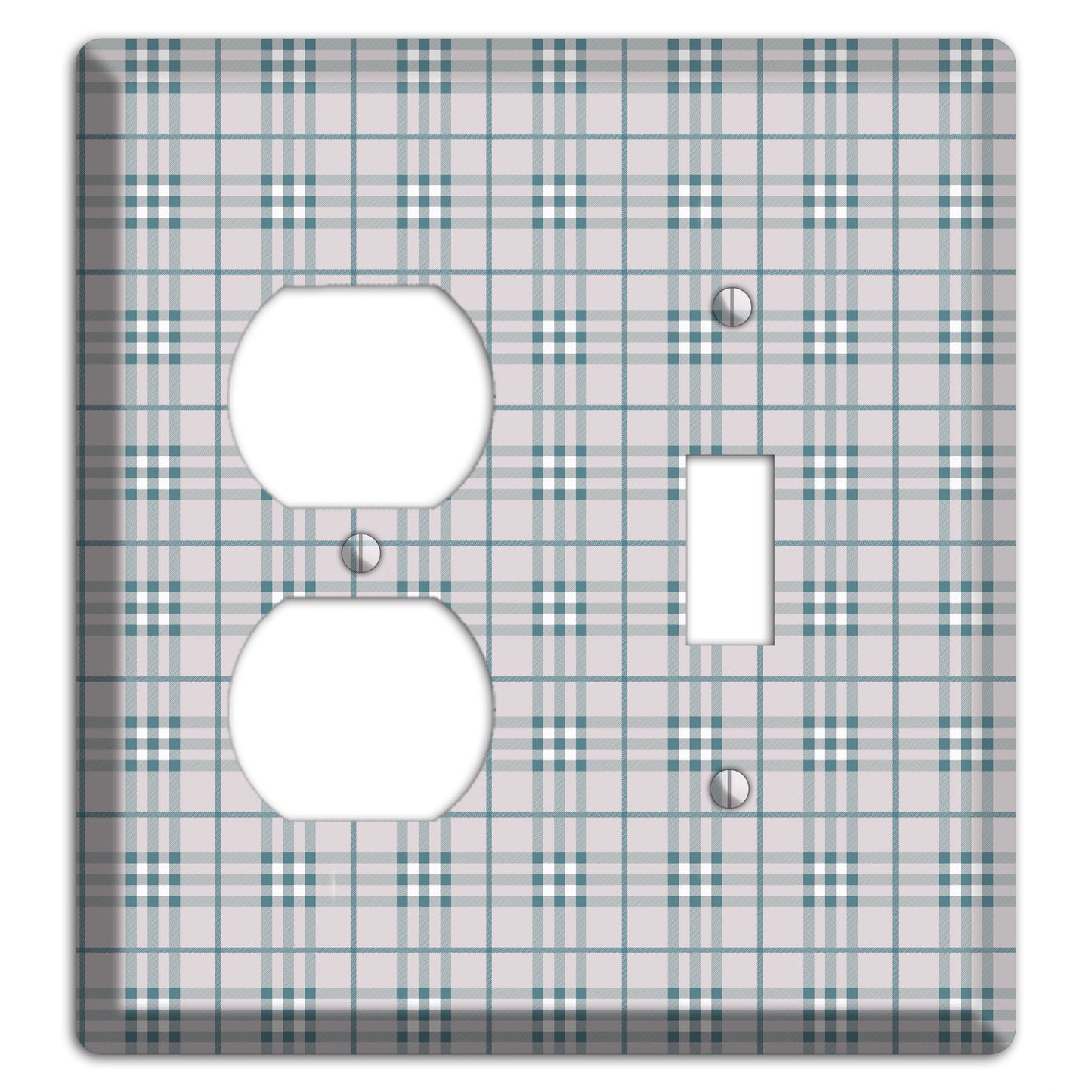 Multi Grey Plaid Duplex / Toggle Wallplate