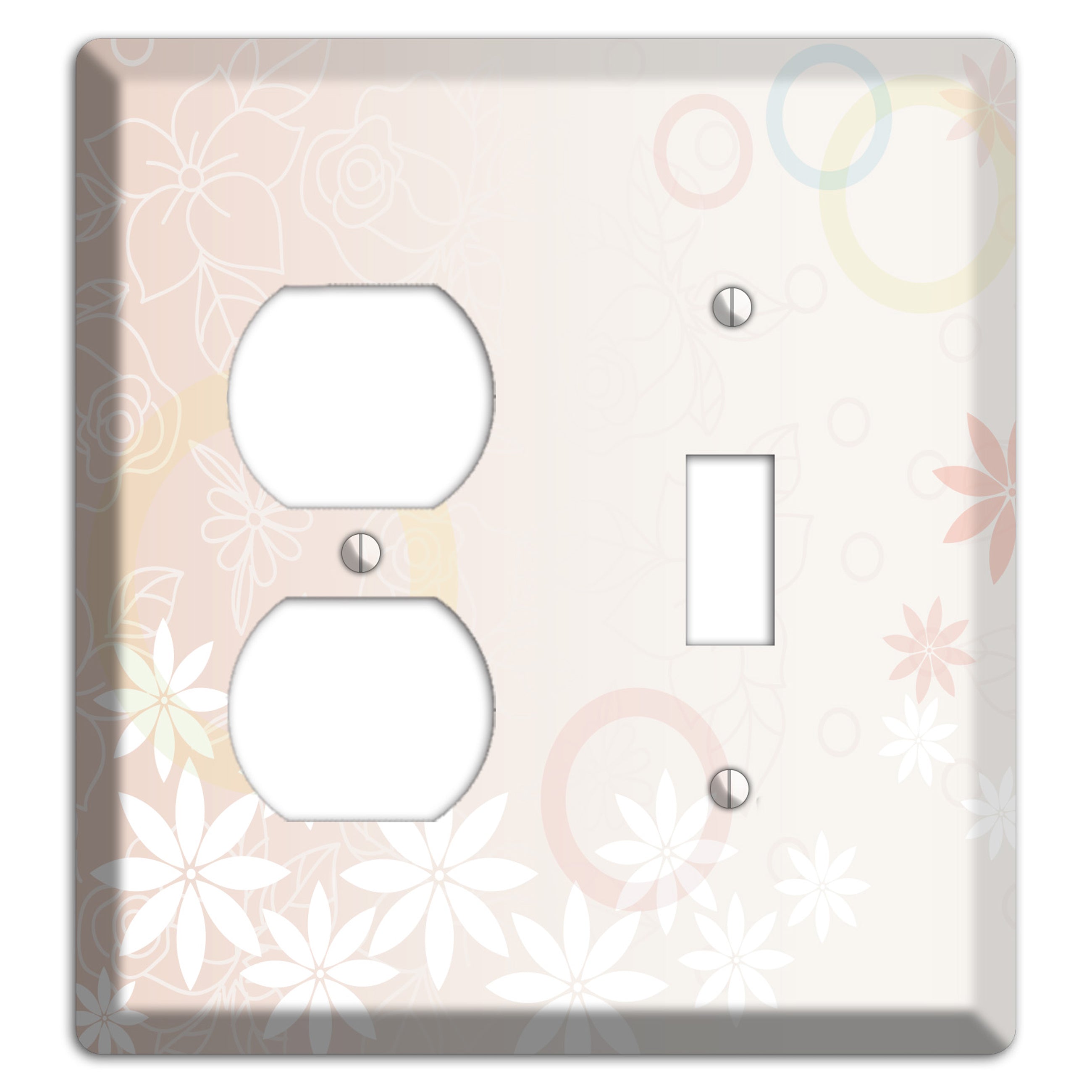 Mauve Floral Duplex / Toggle Wallplate